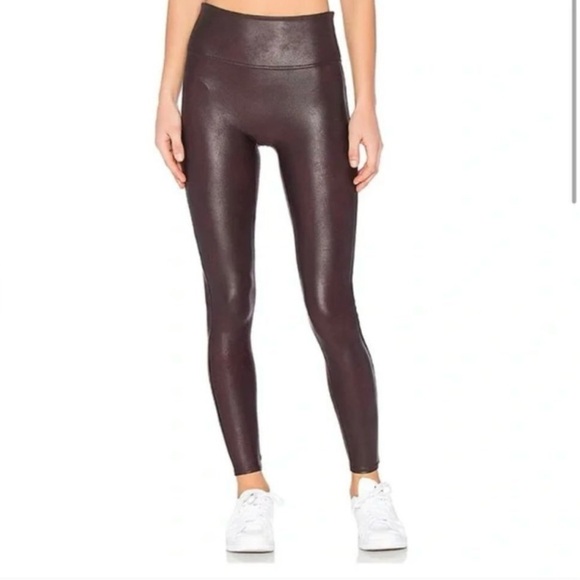 Spanx Faux Leather Maroon Pull-on Legging - Picture 9 of 11
